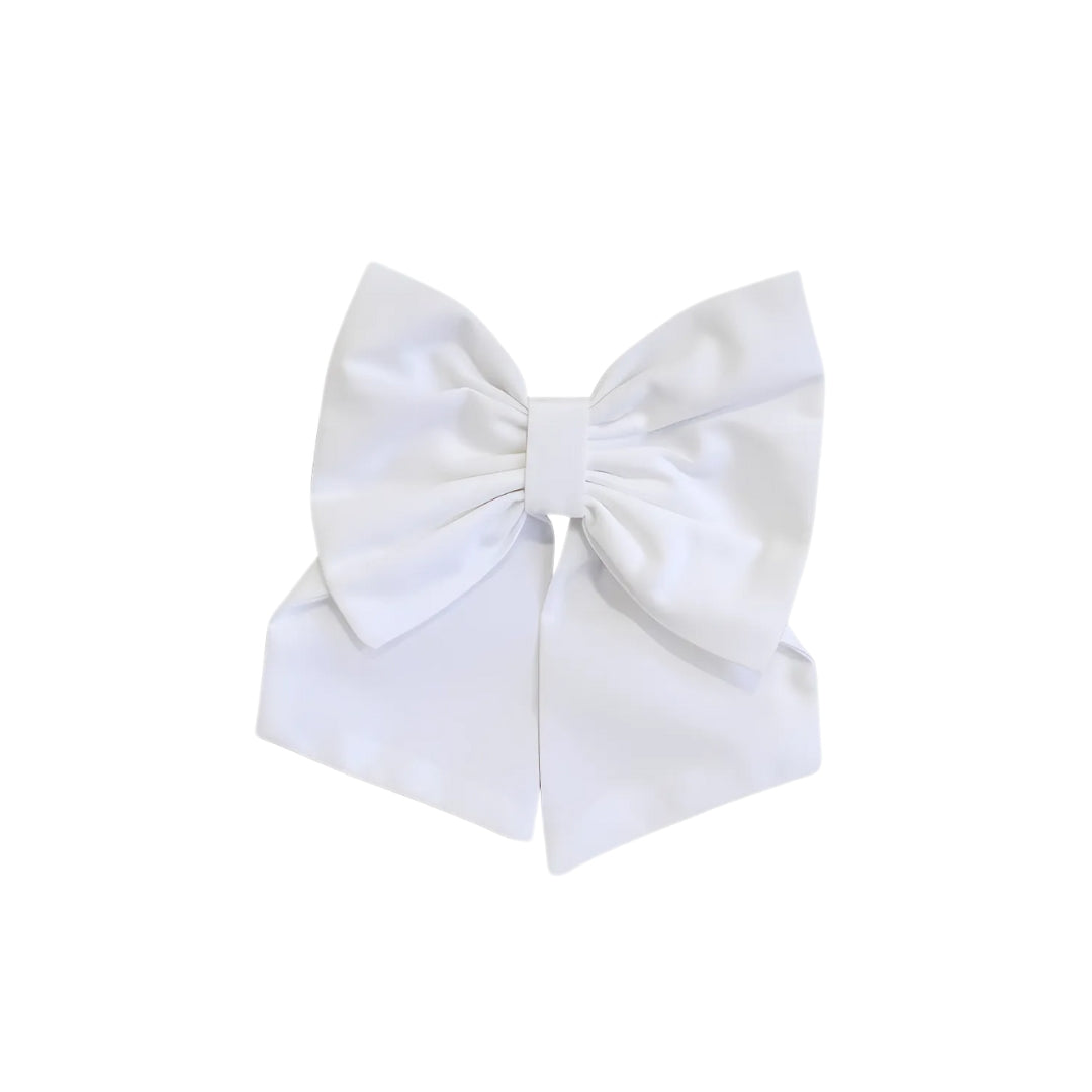 White Hair Bow & Coral Hair Bow