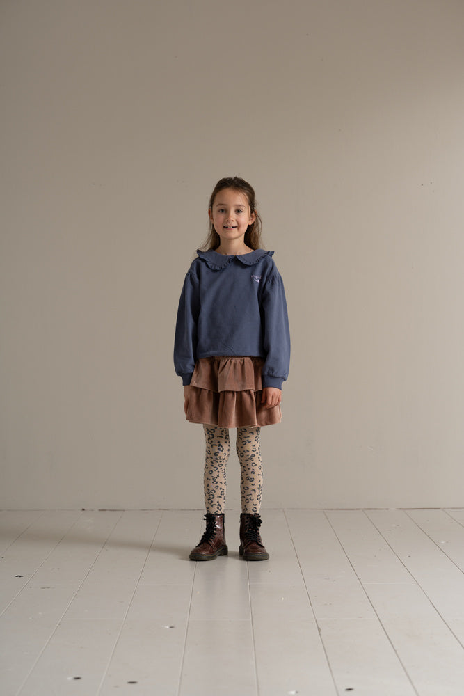 Balloon Collar Sweater in Stardust Blue