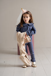 Balloon Collar Sweater in Stardust Blue