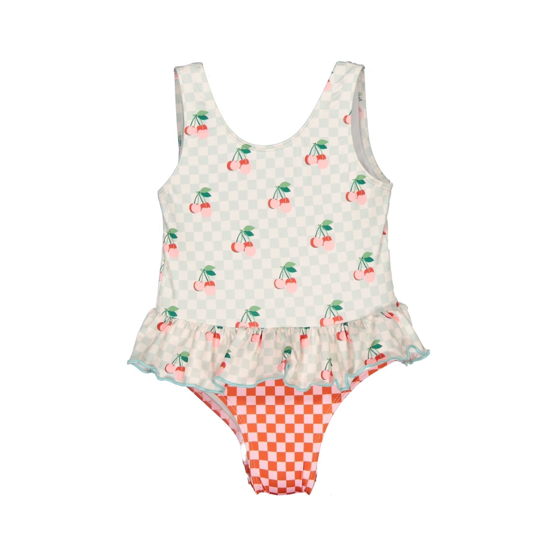 One-Piece Swimsuit – Cherries & Pink – Babyology