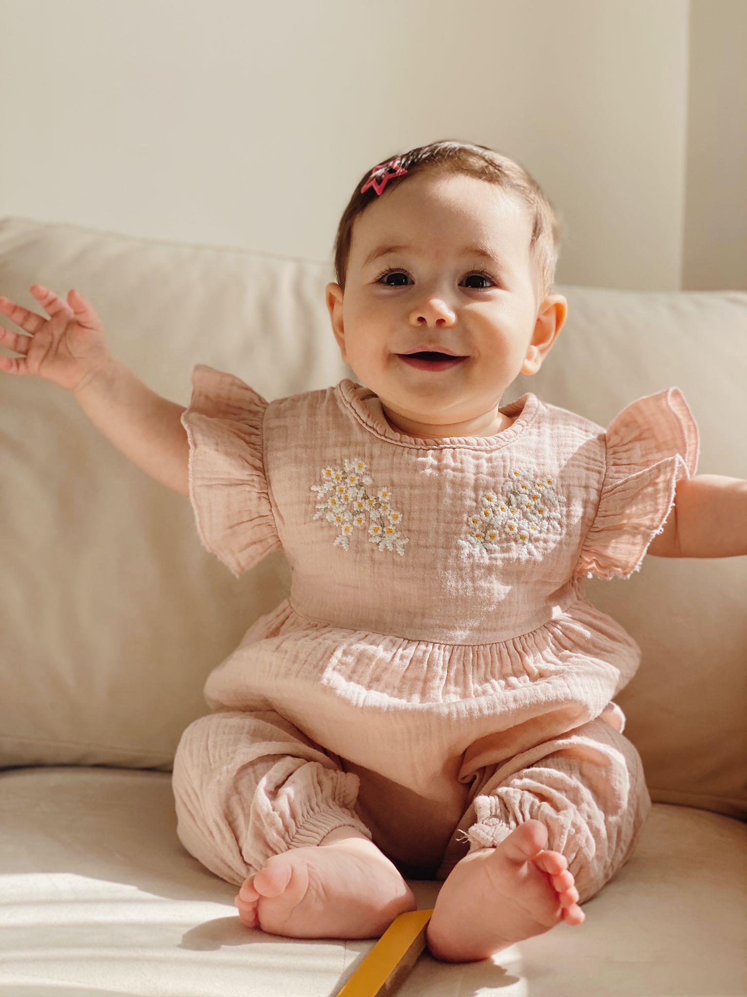 Baby Embroidered Muslin Romper