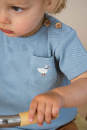 Baby Pocket Tee & Bermuda Set – Country Blue