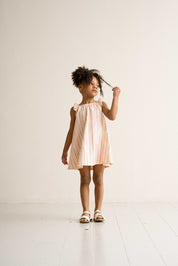Ruffled Dress  – Gold Stripes