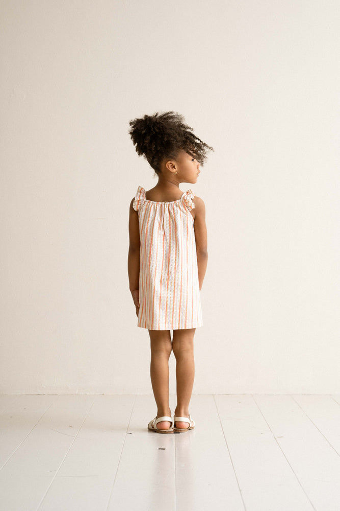 Ruffled Dress  – Gold Stripes