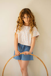 Girls Muslin Shorts – Indigo