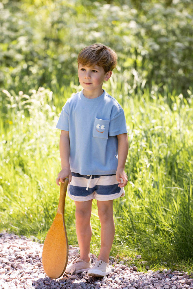 Oversized Pocket Tee – Country Blue