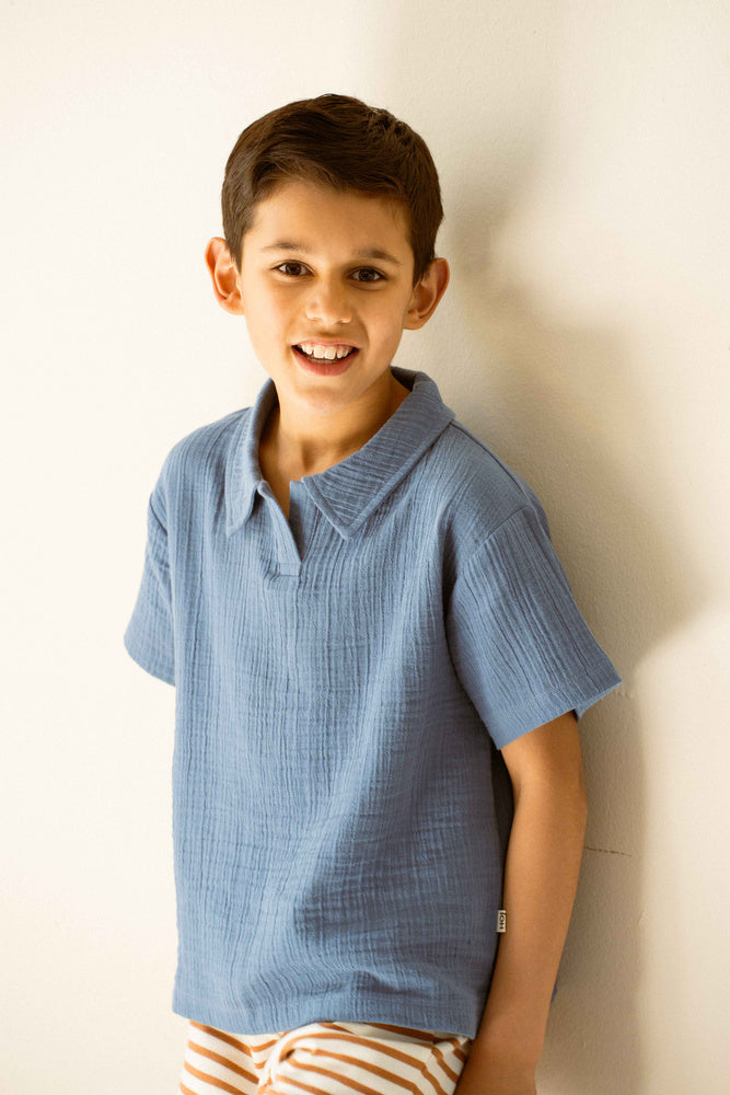 Oversized Polo – Indigo