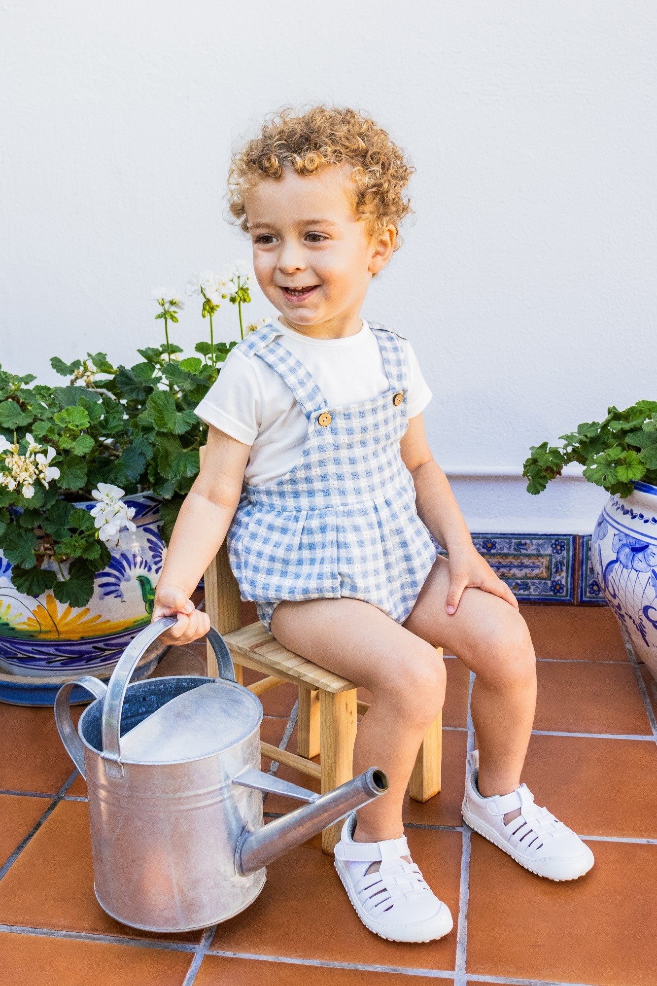 Gingham Shirt & Romper Set