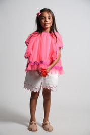Toula Pleated Cape Blouse