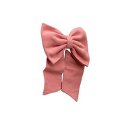 White Hair Bow & Coral Hair Bow