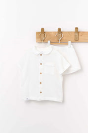 Bambula Organic Cotton Short Sleeve PJ Set – White