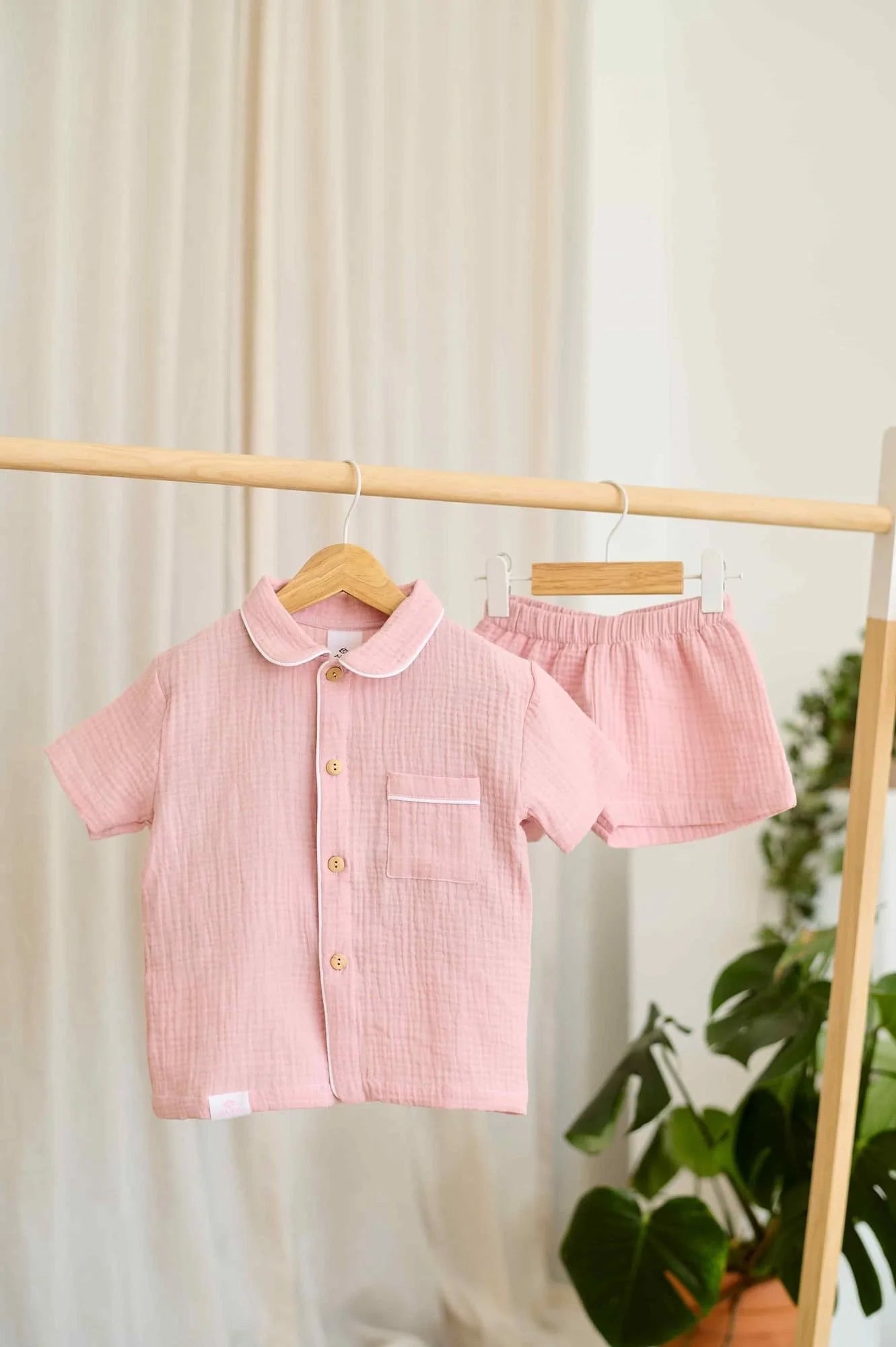 Bambula Organic Cotton Short Sleeve PJ Set – Light Pink