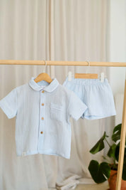 Bambula Organic Cotton Short Sleeve PJ Set – Light Blue