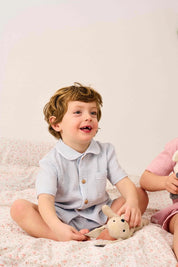 Bambula Organic Cotton Short Sleeve PJ Set – Light Blue