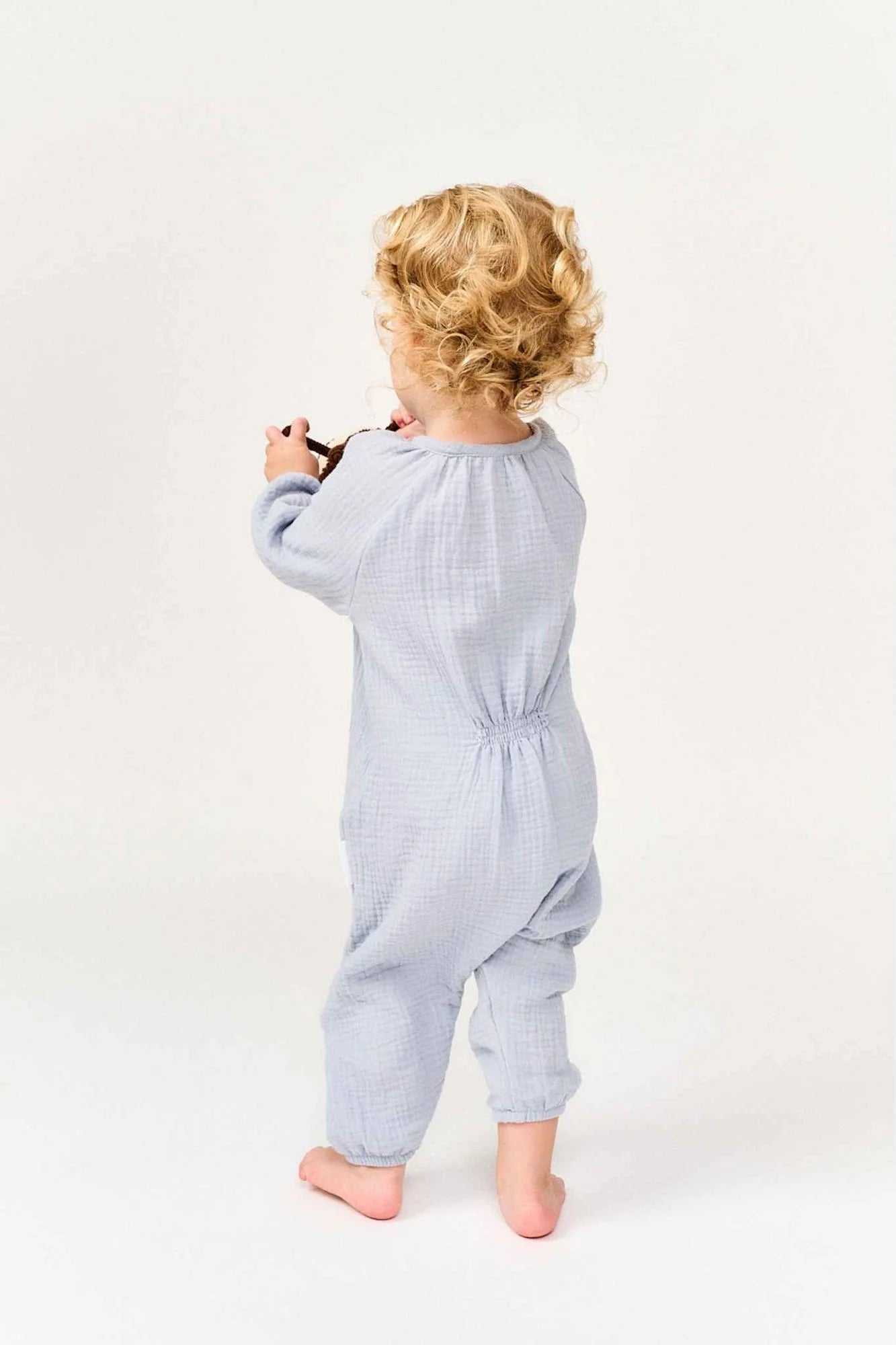 Long Sleeve One-Piece – Organic Cotton – Arctic Blue