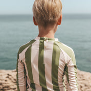 Wide Stripe LS Rash Top - Iguana