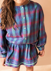 Purple Multi Check Skirt