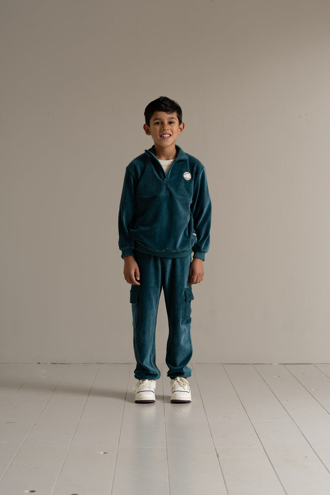 Zip Sweater in Teal