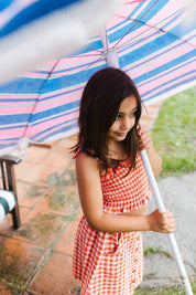 Polly Top in Poppy Check