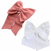 White Hair Bow & Coral Hair Bow