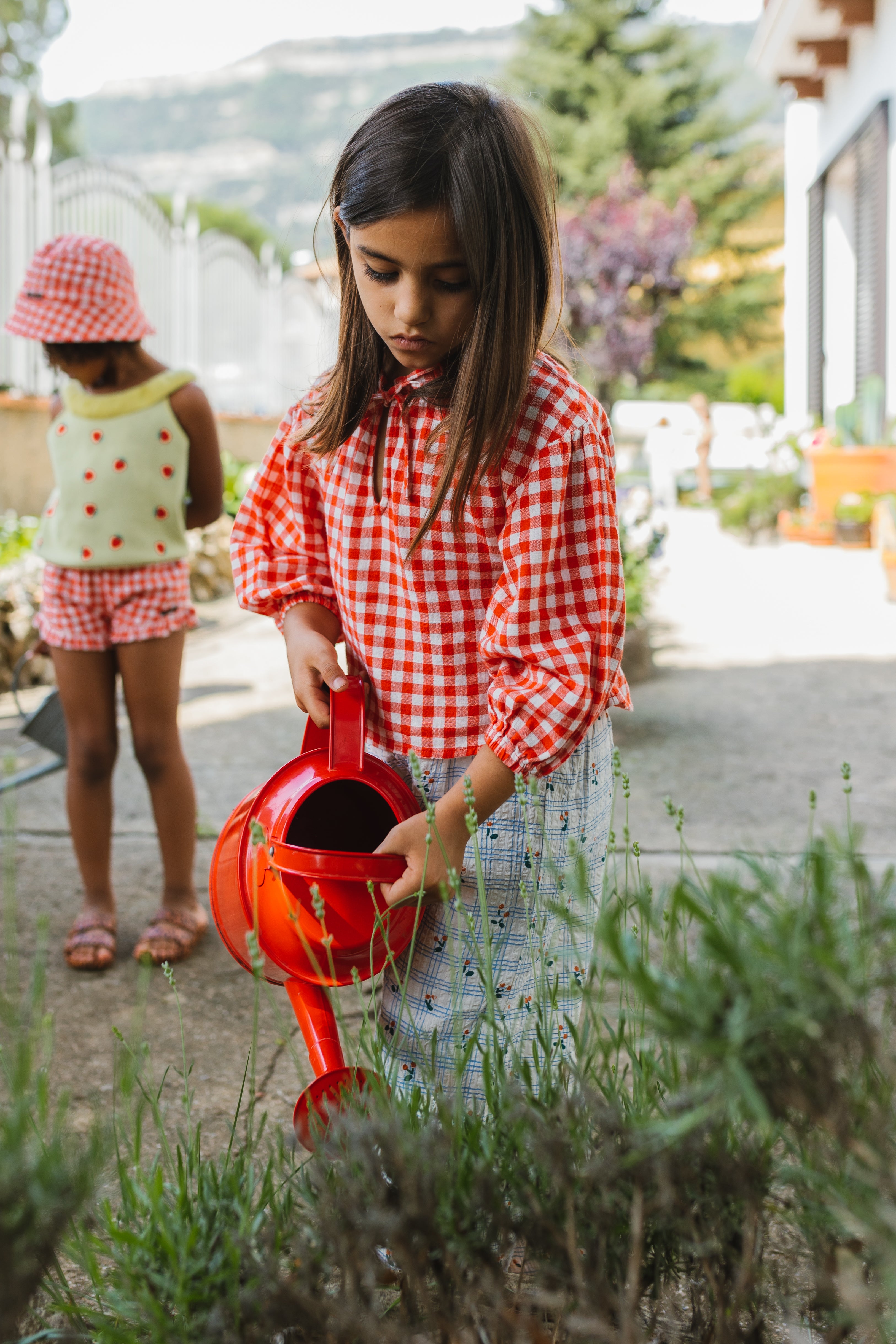 Elisa Blouse in Poppy Check