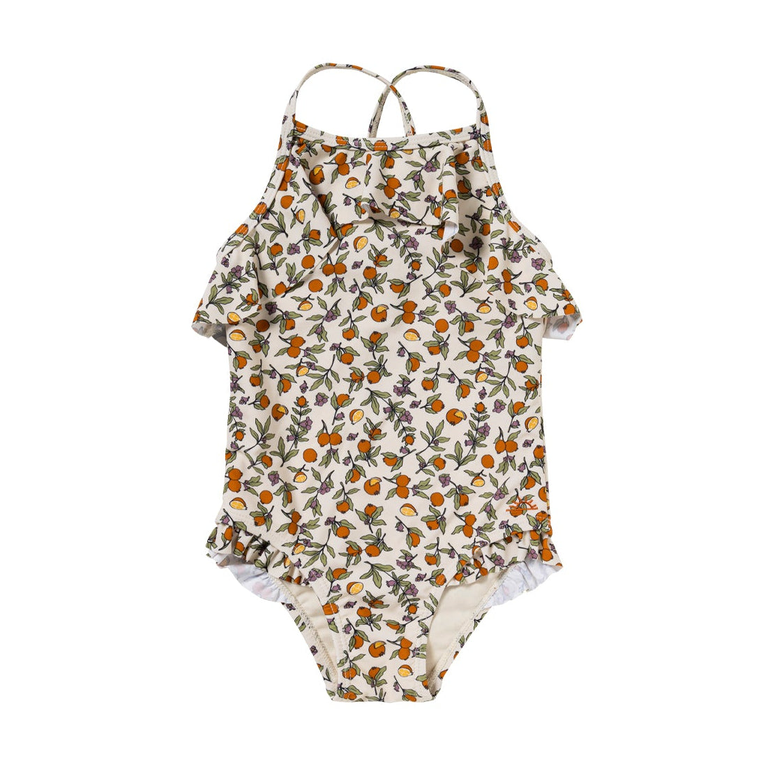 Floral-patterned swimsuit on a white background