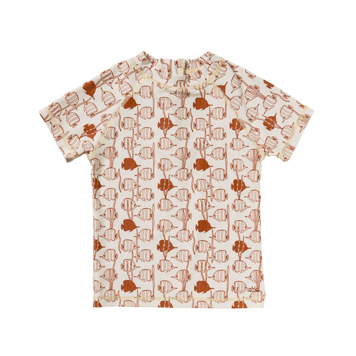 Short-sleeve shirt with a pattern on a white background