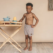Seer Sucker Swim Shorts - Bombay Brown