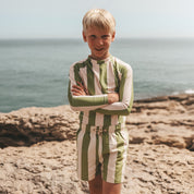 Wide Stripe LS Rash Top - Iguana