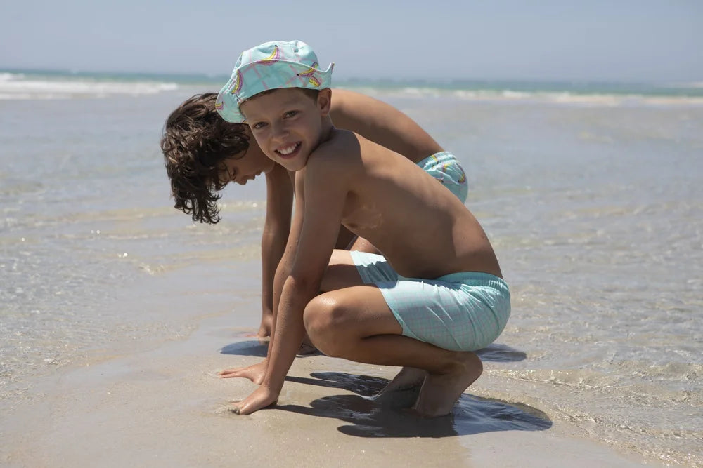 Gingham Splash Classic Swim Shorts