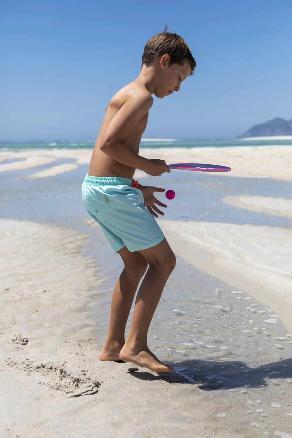 Gingham Splash Classic Swim Shorts