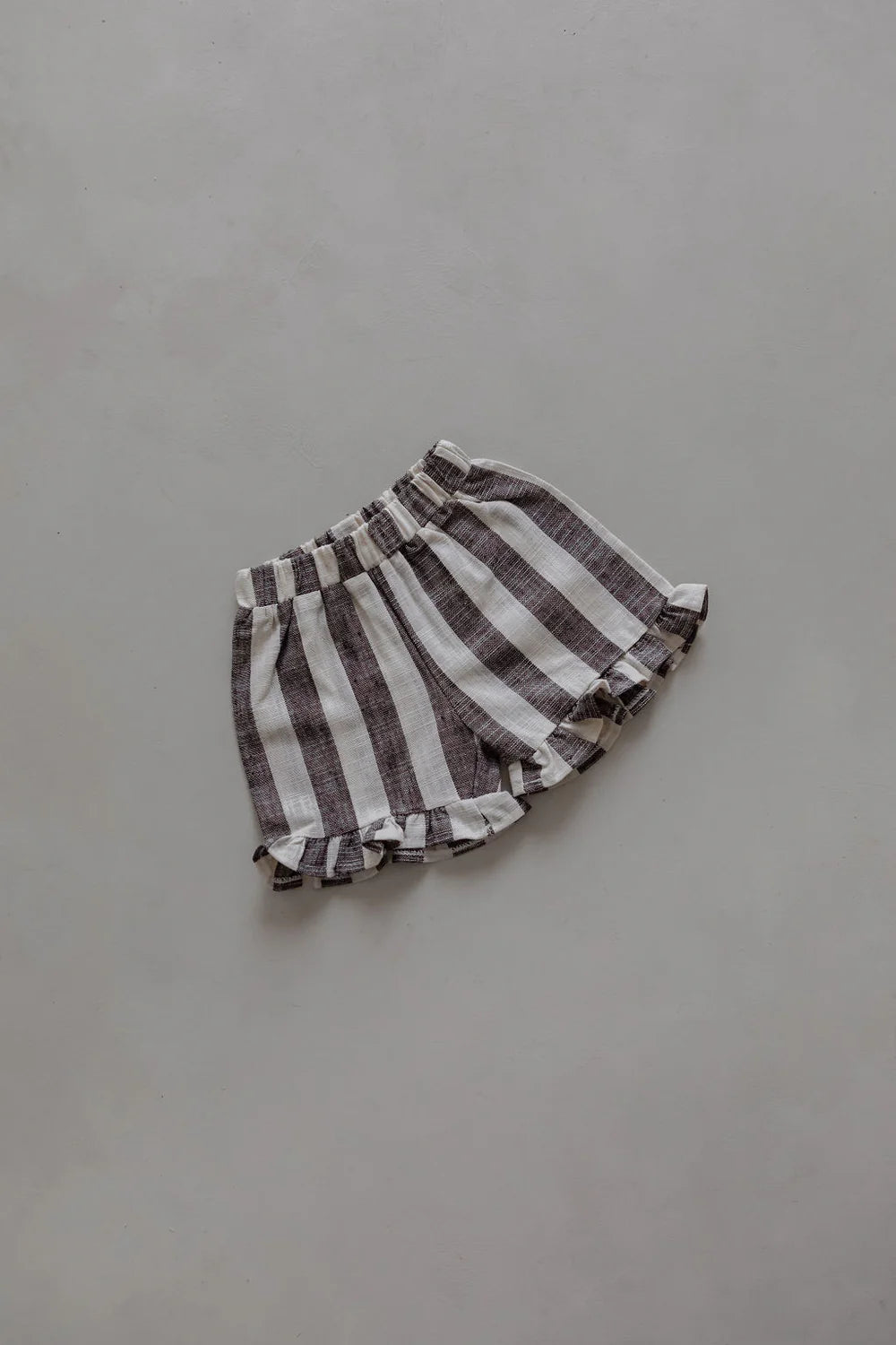 Linen Striped Shorts in Charcoal