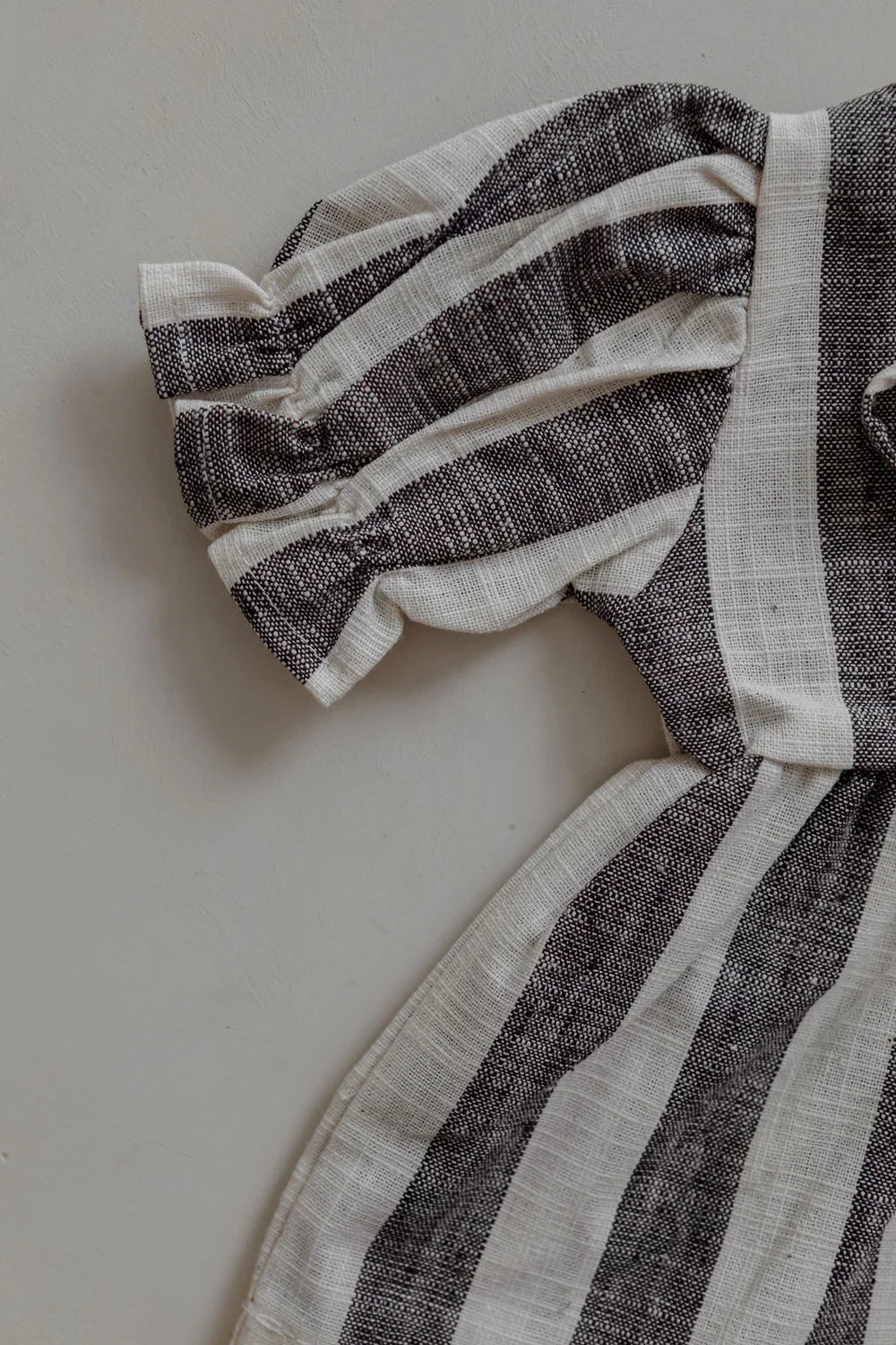 Linen Striped Top in Charcoal
