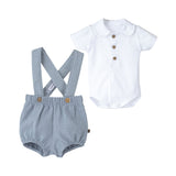 Baby Blue Dungaree & Shirt Set