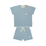 Baby Pocket Tee & Bermuda Set – Country Blue