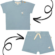 Baby Pocket Tee & Bermuda Set – Country Blue