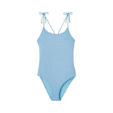 Bahamas Girl’s One-Piece Swimsuit in Sky Blue & Gold