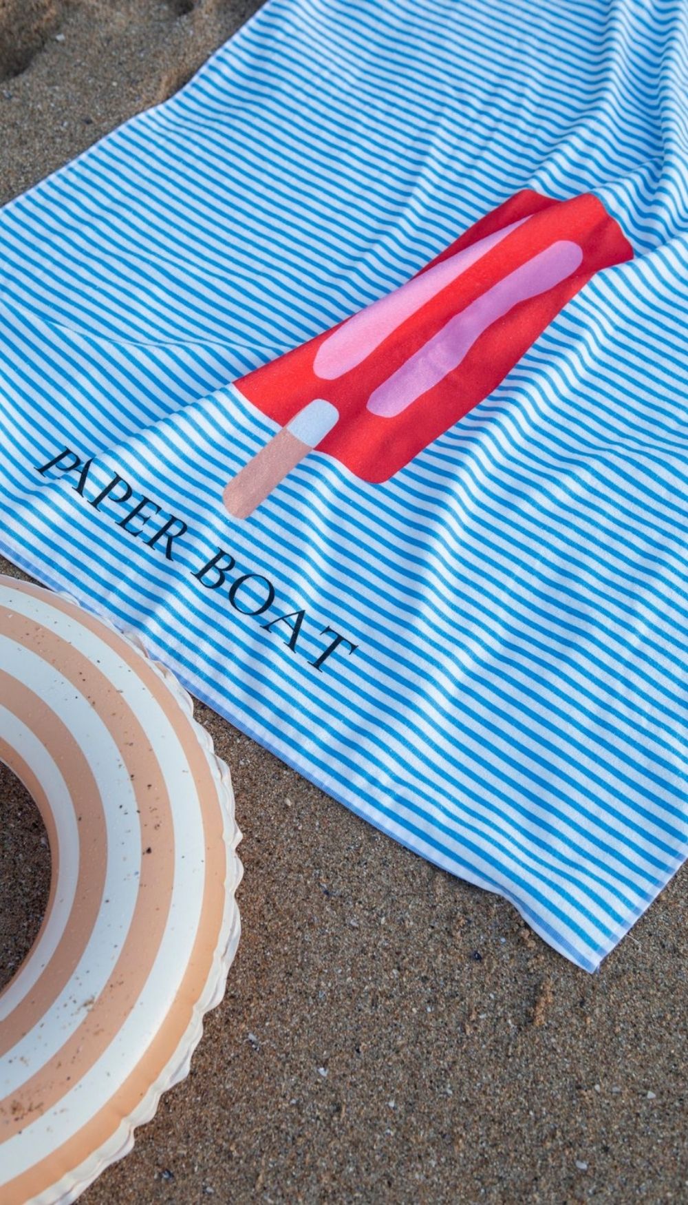Beach Towel – Cornflower & Lollipop (Velvet/Terry)
