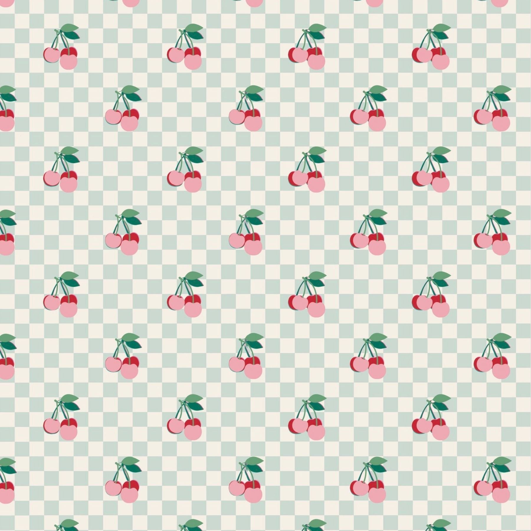 Bucket Hat – Cherries Squares