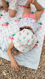 Bucket Hat – Cherries Squares