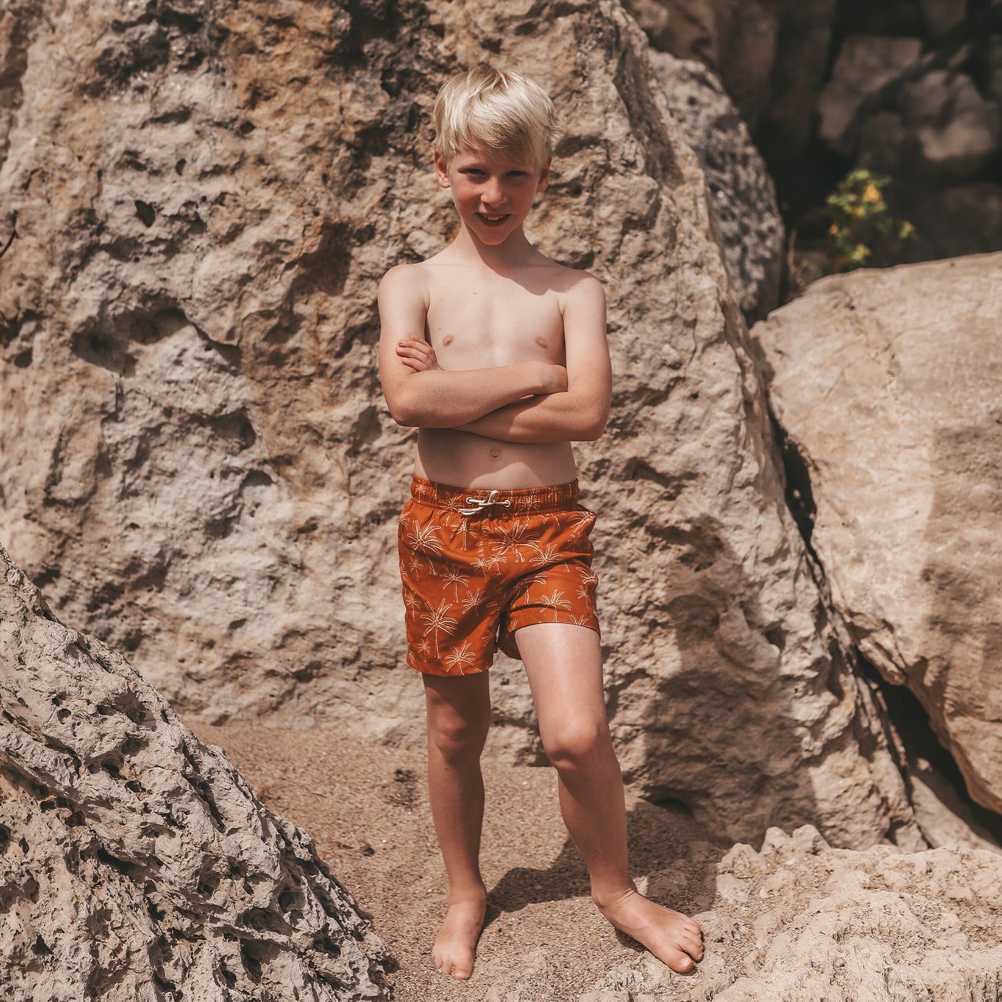 Palms Swim Shorts - Bombay Brown