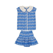 Camille Blouse & Lea Skirt Set – Farandole Blue
