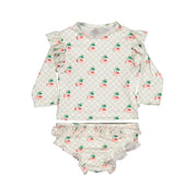 Cherries Squares Baby Swim Set (T-Shirt & Bikini)
