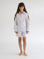 Oversized Striped Shirt & Toe Elasticated Striped Short Set