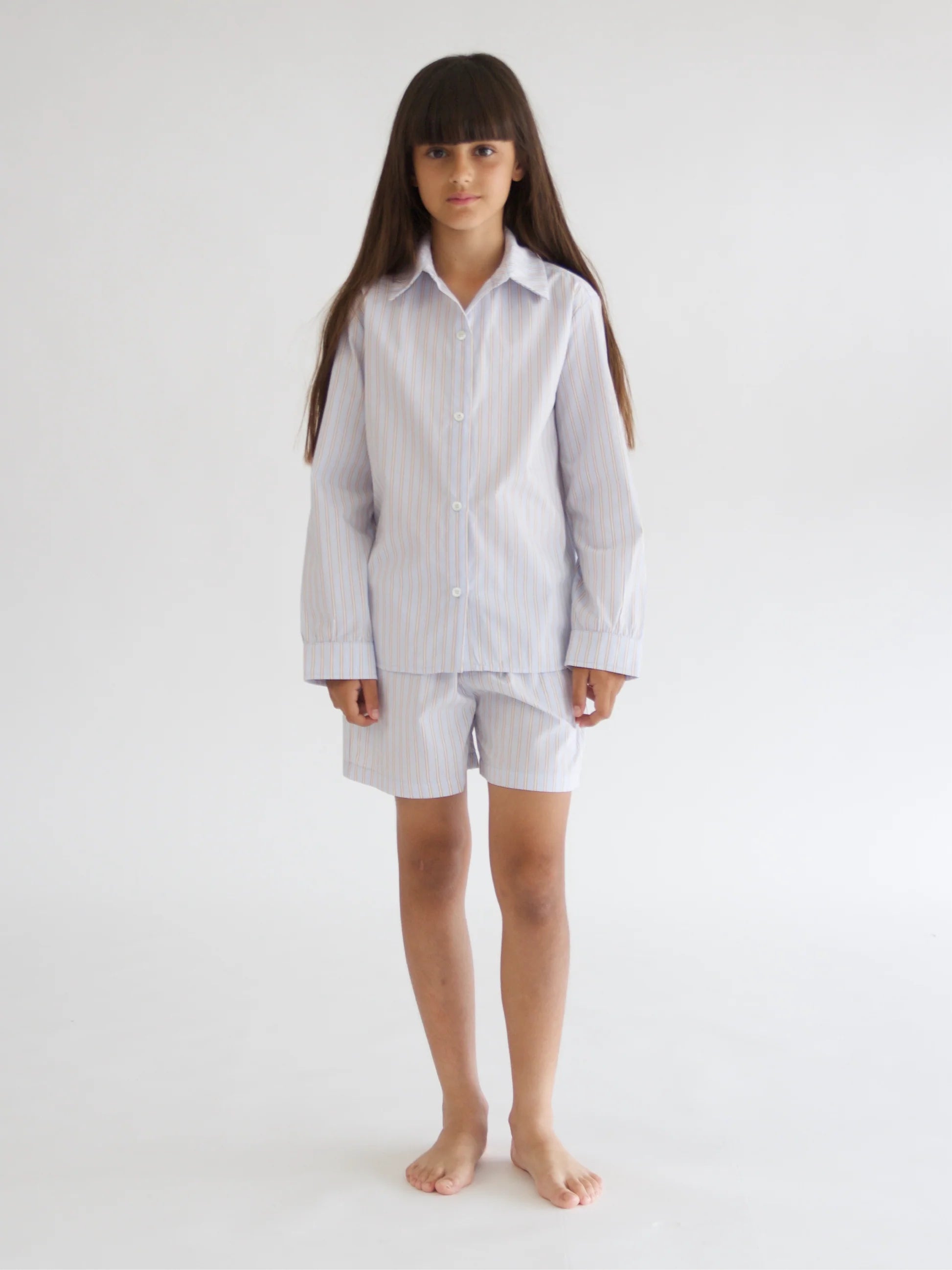 Oversized Striped Shirt & Toe Elasticated Striped Short Set