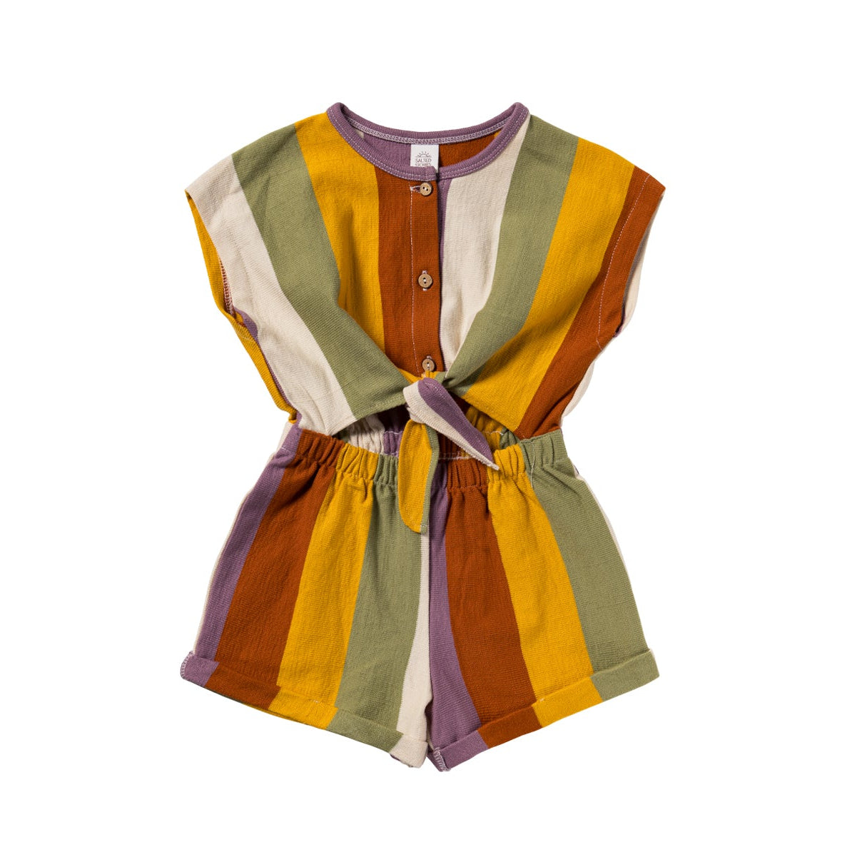 Colorful striped dress on a white background