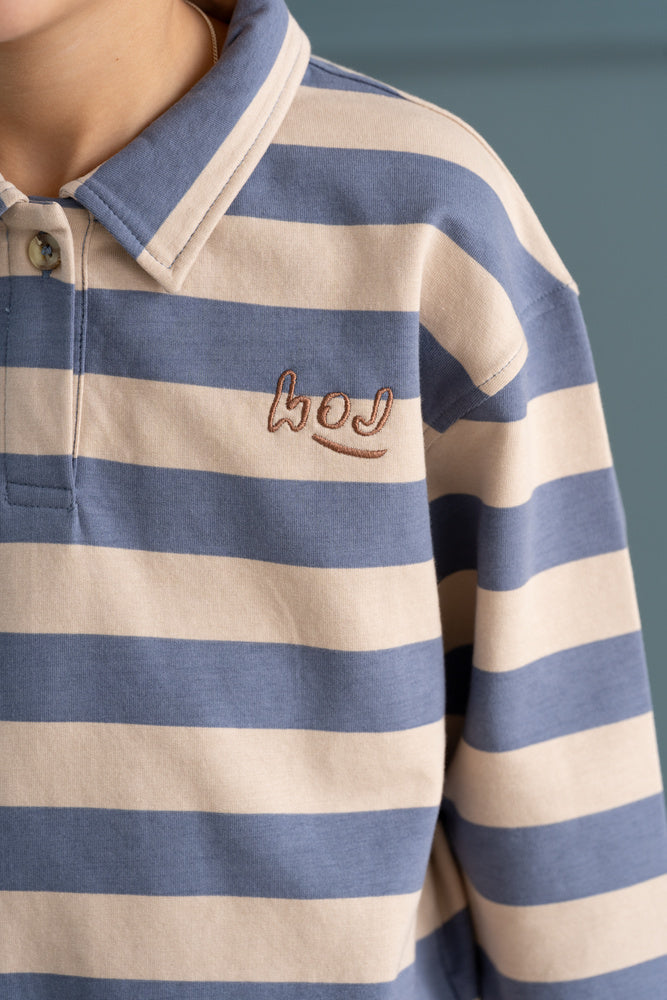 POLO Sweatshirt in Chalk Blue Stripes