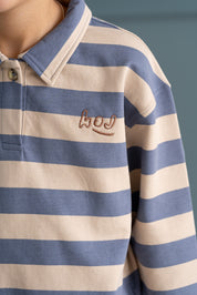 POLO Sweatshirt in Chalk Blue Stripes
