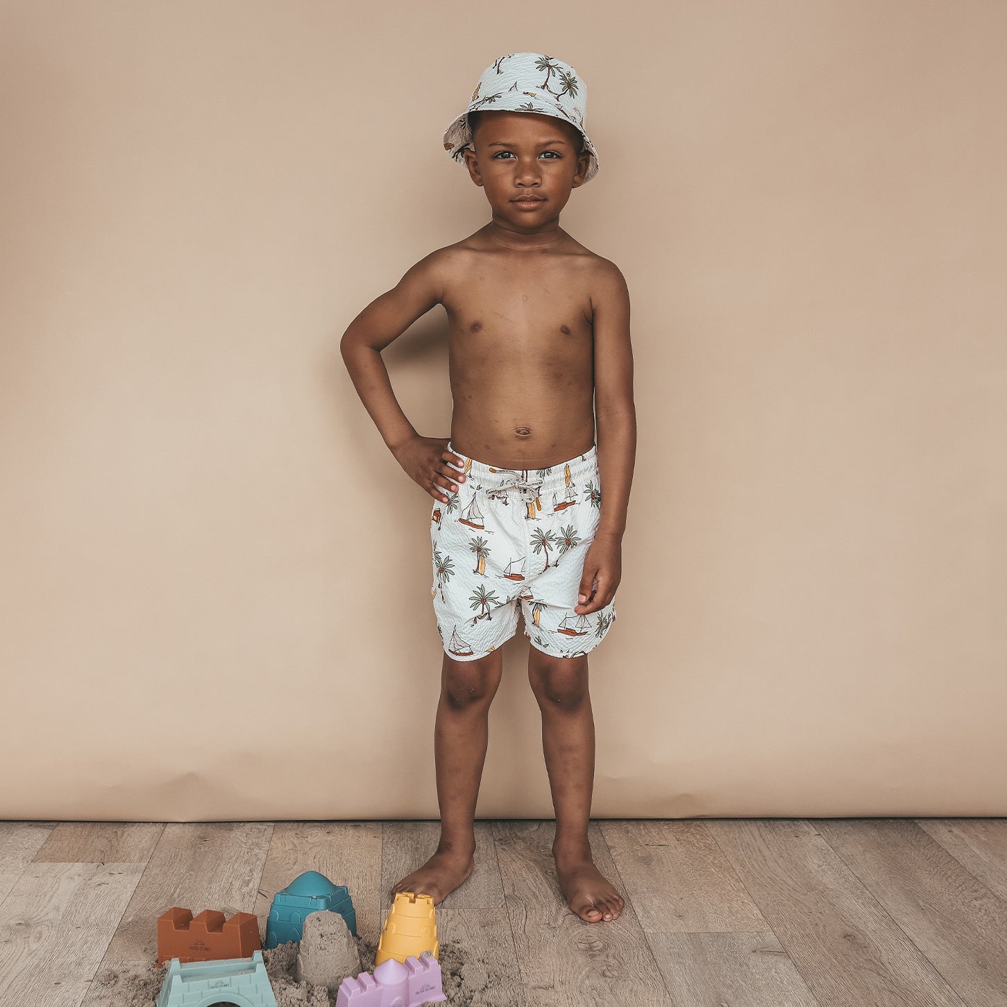 Sailing Swim Shorts - White Swan
