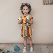 Multi Stripe Tie Jumpsuit - Multicolor